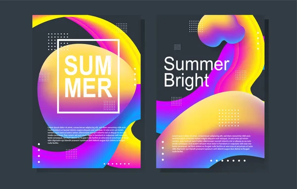 Summer Bright Party Poster Club Night Vector Template Abstract Gradients — Stock Vector