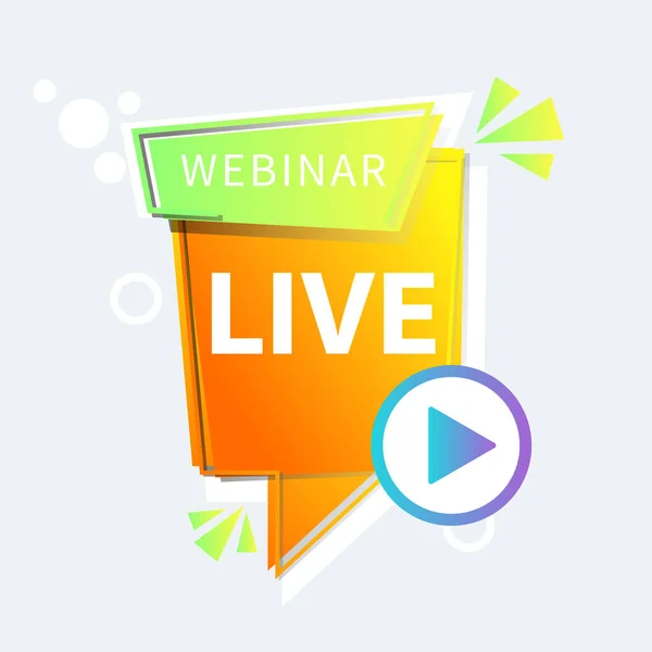 Live Webinar Taste Symbol Emblem Etikettengefälle Vector Illustration Flache Lineare — Stockvektor