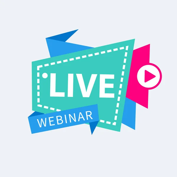 Live Webinar Taste Symbol Emblem Etikettengefälle Vector Illustration Flache Lineare — Stockvektor