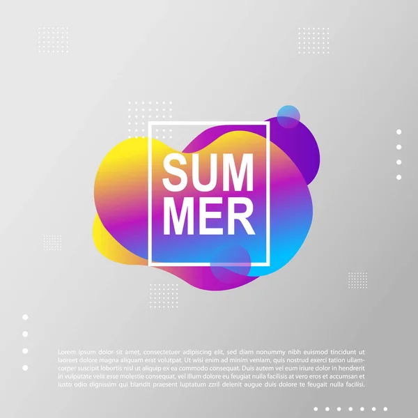 Letní Světlý Plakát Pestrou Tekutou Formou Klubový Noční Leták Abstraktní — Stockový vektor