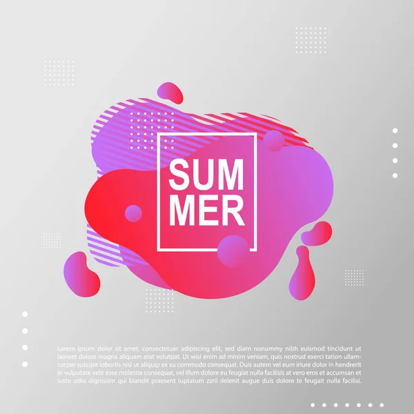 Καλοκαίρι Φωτεινό Κόμμα Αφίσα Πολύχρωμο Υγρό Μορφή Νυχτερινό Φυλλάδιο Αφηρημένα — Διανυσματικό Αρχείο