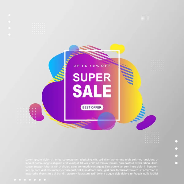 Super Sale Fluido Gradiente Líquido Plantilla Banner Diseño Usted Puede — Archivo Imágenes Vectoriales