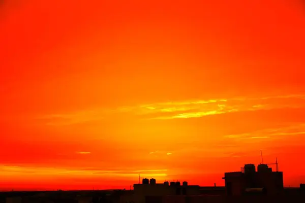Solnedgång Kvällen Vacker Himmel Moln Himlen — Stockfoto