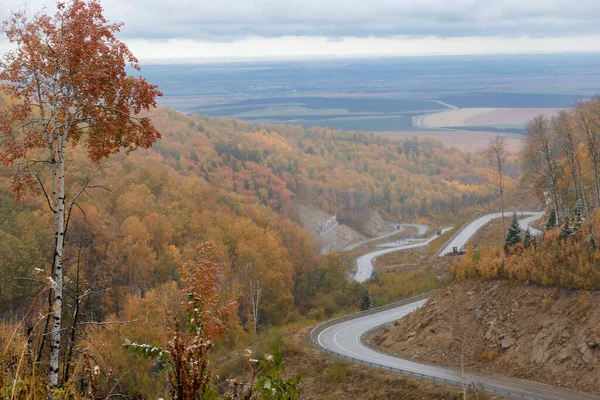 Bergserpentin Till Semesterorten Belokurikha Rysslands Altai — Stockfoto