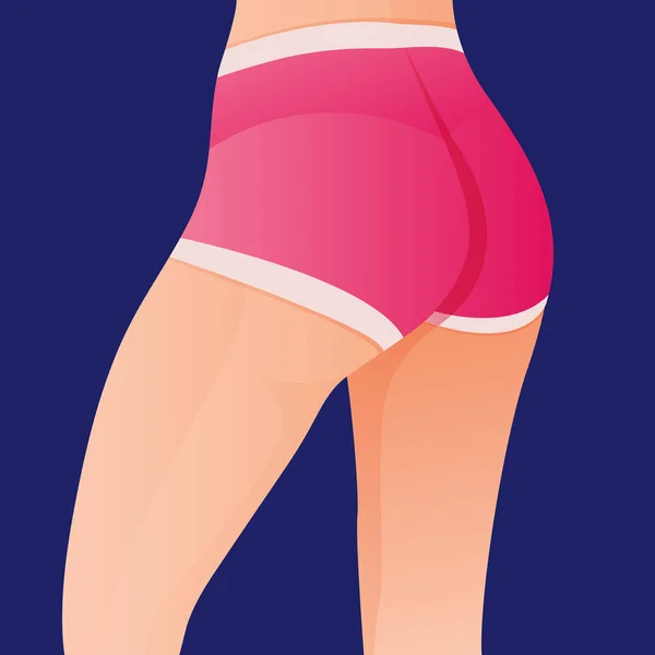 Perfect Slim Toned Young Body Girl Sporty Woman Sportswear Shorts — Stock Vector
