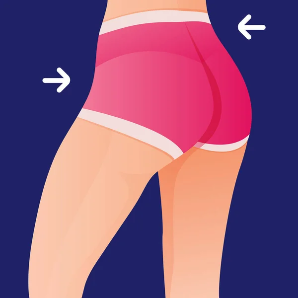 Perfect Slim Toned Young Body Girl Sporty Woman Sportswear Shorts — Stock Vector