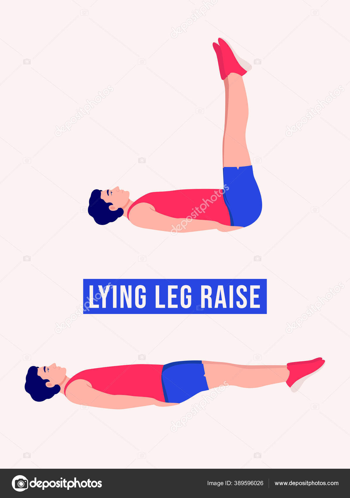 Lying Leg Raise Gym Men Doing Lying Leg Raise Exercise Men Workout