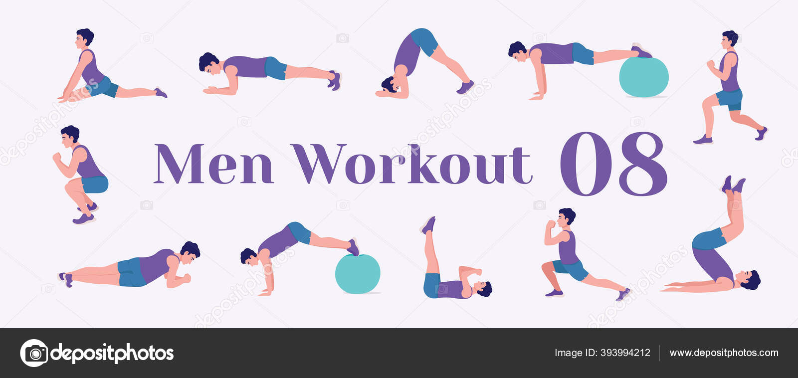 Women Workout Set. Women doing fitness and yoga exercises. Lunges, Pushups,  Squats, Dumbbell rows, Burpees, Side planks, Situps, Glute bridge, Leg  Raise, Russian Twist, Side Crunch .etc Stock Vector