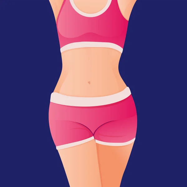 Perfecto Delgado Cuerpo Joven Tonificado Chica Mujer Deportiva Ropa Deportiva — Vector de stock