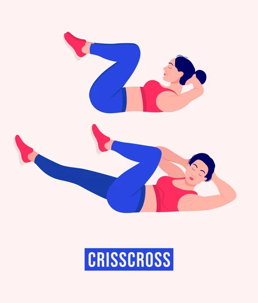 Leg Pull Oefening Woman Workout Fitness Aerobic Oefeningen Vector Illustratie — Stockvector