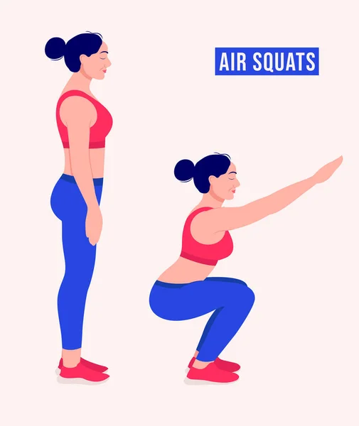 Noha Vytáhněte Cvičení Žena Cvičení Fitness Aerobic Cvičení Vektorová Ilustrace — Stockový vektor