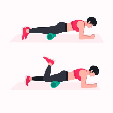 Köpük Pateni Egzersizi. Kadınlar egzersiz vektörü kümesi. Kadınlar köpük pateniyle spor yapıyor ve yoga yapıyor.. 