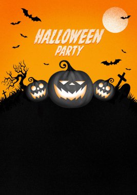 Cadılar Bayramı için balkabaklı ve dolunaylı poster şablonu. Cadılar Bayramı geçmişi