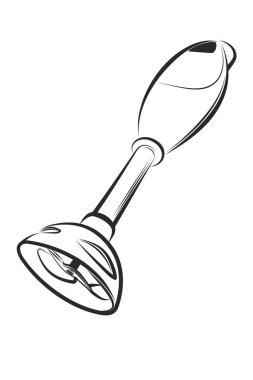 Vektör çizim - beyaz zemin üzerine el mikseri.