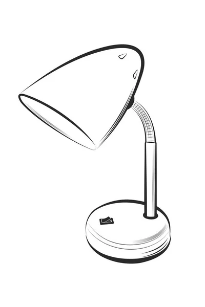 Ilustración Vectorial Lámpara Sobremesa Sobre Fondo Blanco — Vector de stock