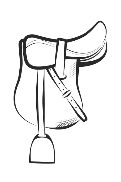 Векторна Ілюстрація Сідло Коня Білому Тлі — стоковий вектор