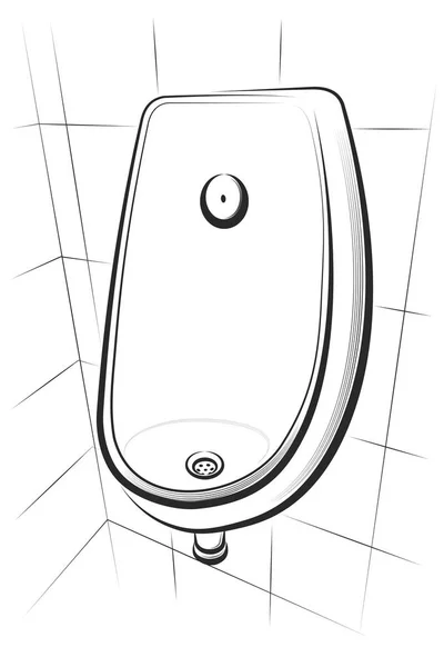 Vector Llustration Urinal White Background — 스톡 벡터