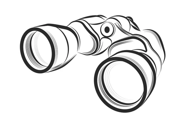 Ilustração Vetorial Binocular Sobre Fundo Branco —  Vetores de Stock