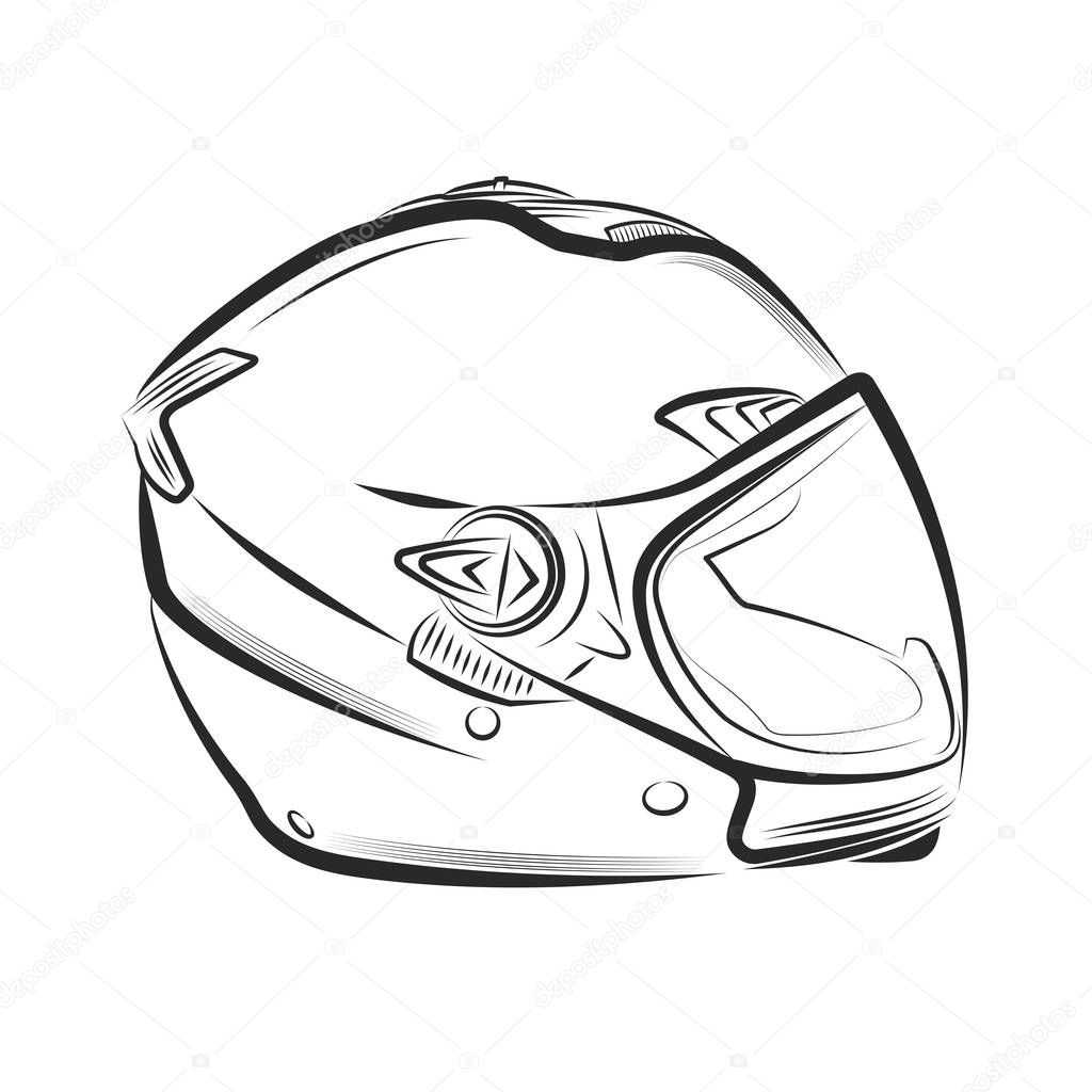 Vector illustration - Helmet on a white background.