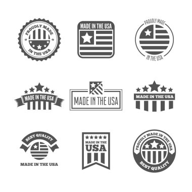 Vektör etiketleri, logo, rozetleri ve ABD'de yapılan işaretler