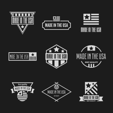 Vektör etiketleri, logo, rozetleri ve ABD'de yapılan işaretler