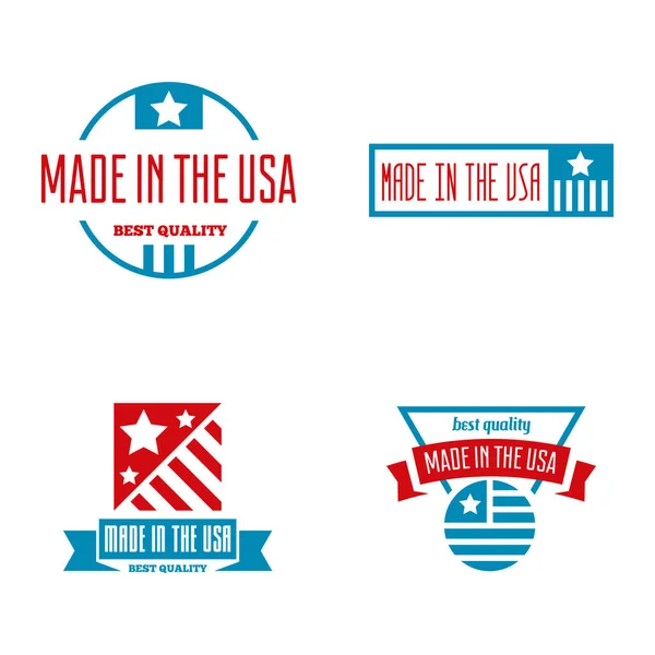 Set van labels, logo van de Vector, badges en borden gemaakt in de VS — Stockvector