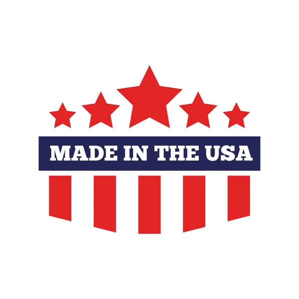 Etichetta vettoriale, logo, distintivo o segno made in USA — Vettoriale Stock