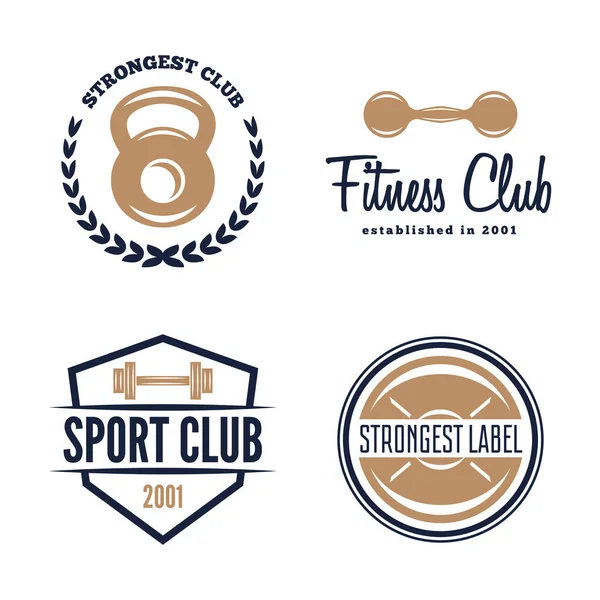 Set van fitness emblemen, borden, labels, badges, emblemen en ontworpen elementen. — Stockvector