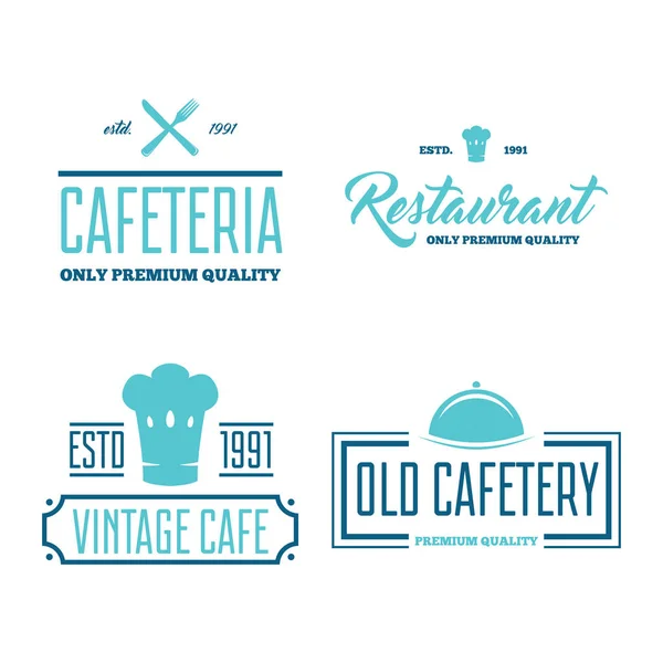 Logotipos de restaurante, insignias y etiquetas Elementos de diseño ambientados en estilo vintage — Vector de stock