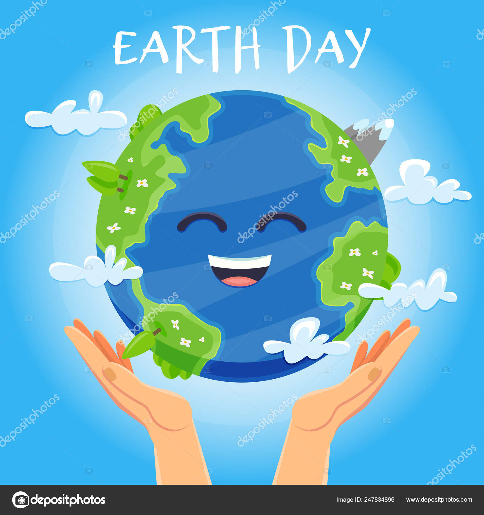 Earth day concept. Human hands holding floating globe in space. Save our  planet. Stock Vector Image by ©deniska11 #247834896