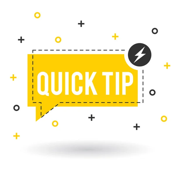 Gelbes Quicktips-Logo, Symbol oder Symbol mit grafischen Elementen, geeignet für Web oder Dokumente lizenzfreie Stockvektoren