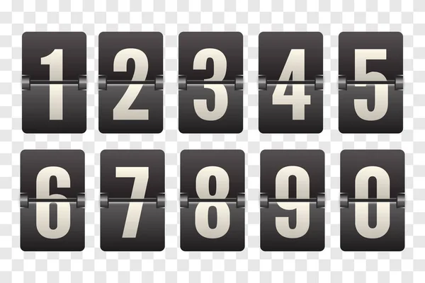 Countdown flip bord met scorebord. Countdown klok teller spiegelen. — Stockvector