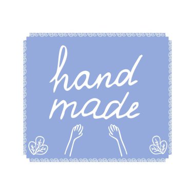 El yapımı harf, logo, dükkan amblemi, beyaz arka planda düzenlenebilir hisse senedi illüstrasyonuna izole edilmiş etiketler. Doodle ögesi, damga