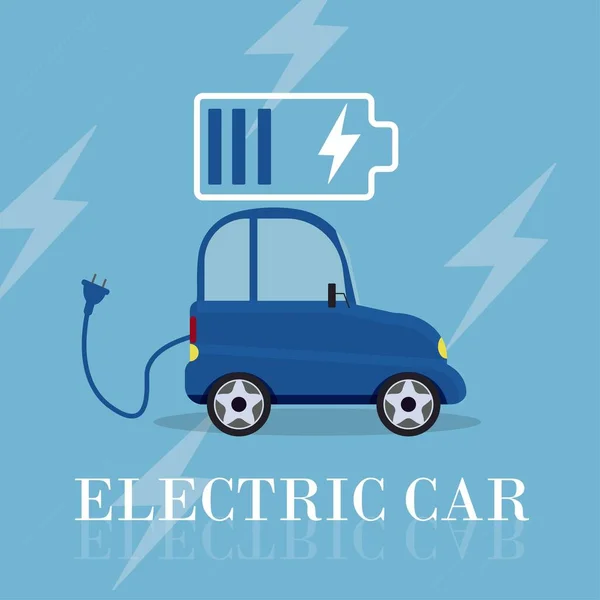 Carro Elétrico Plana Infográfico Conceito Estoque Vetor Ilustração Carro Elétrico —  Vetores de Stock