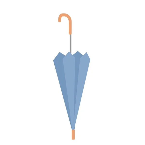 漫画の白い背景に隔離された閉じた傘 フラットスタイルのストックベクトルイラスト 雨の保護 アクセサリーの概念 — ストックベクタ