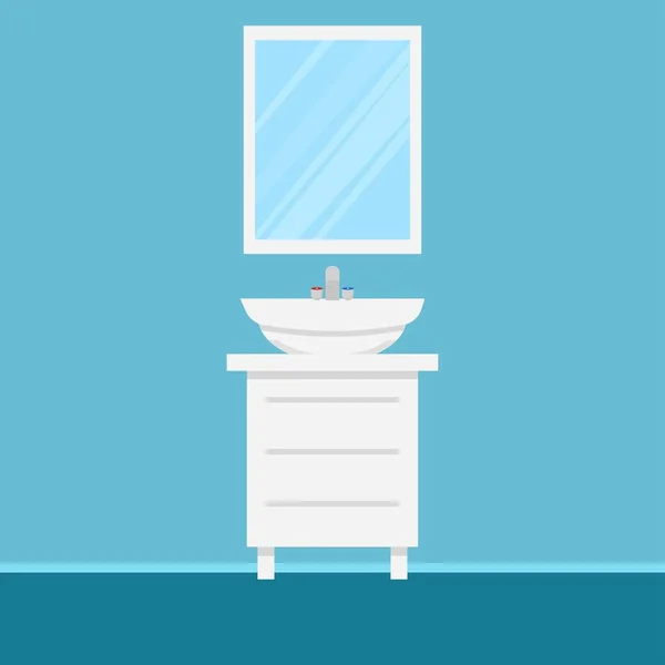 Lavabo Interior Con Espejo Limpio Ilustración Vectores Stock Higiene Objetos — Vector de stock