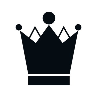 Beyaz arka planda siyah taç, tasarım elementi. Logo, gücün klasik sembolü.. 