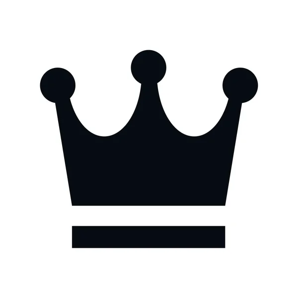 Corona negra aislada sobre fondo blanco, elemento de diseño. Logo, símbolo clásico simple de poder. — Archivo Imágenes Vectoriales