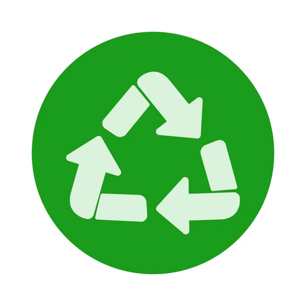 Symbole Recyclage Sur Forme Ronde Isolé Sur Fond Blanc Timbre — Image vectorielle