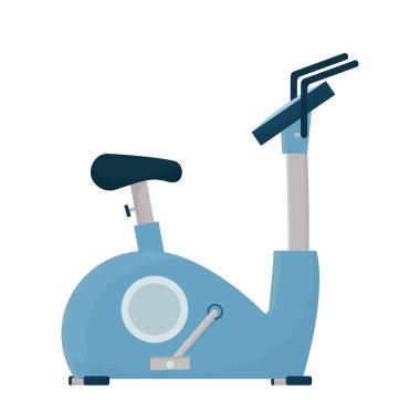 Egzersiz, bisiklet, spor aletleri, beyaz arka planda izole edilmiş eğitim. Sağlık hizmeti, fitness aktivitesi