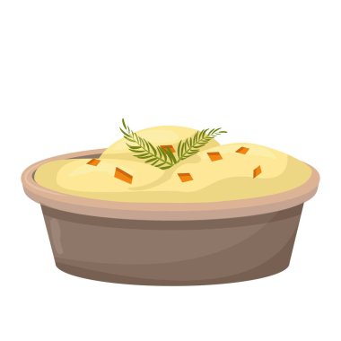 Patates püresi, püre renginde ve yakın plan görüntüsü beyaz arka planda izole. Geleneksel, sağlıklı yiyecekler, haşlanmış sebzeler..