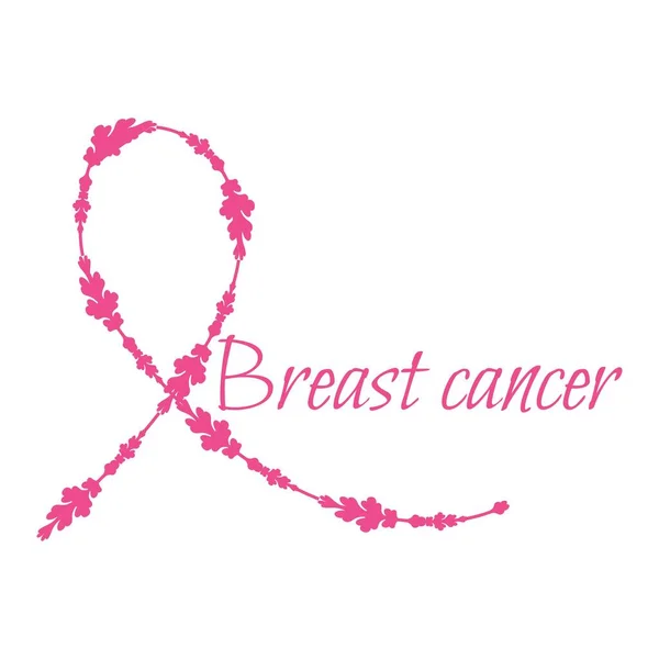 乳癌意识带白色背景 十月的一个月保健 支助概念 — 图库矢量图片