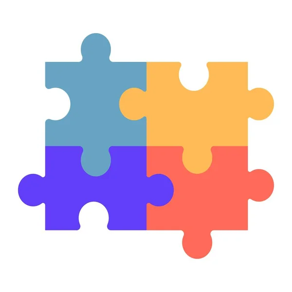 Autism Symbol Logo Icon Puzzle Shape Colorful Isolated White Background — Stock Vector