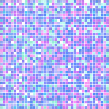 Disko topu deseni pembe ve parlak mor arka plan. Mozaik piksel duvar ya da döşeme taşı, parlak parti simli duvar kağıdı. Vektör illüstrasyonu