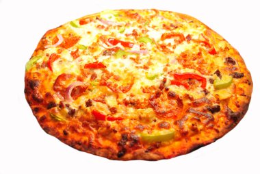Parşömen kağıt üzerine sıcak Pizza 