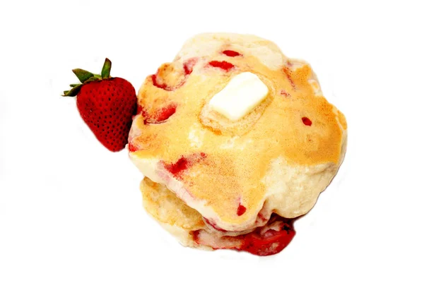 Fresh Homemade Strawberry Pancakes — Stock Photo, Image