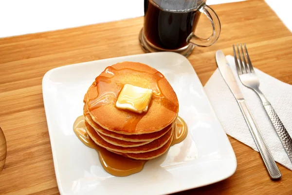 Sweet Buttery Pancake Breakfast — Stock Photo, Image