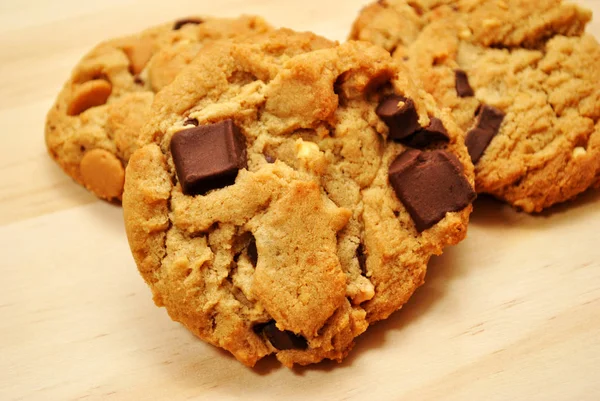 Primer Plano Galletas Trozo Chocolate — Foto de Stock