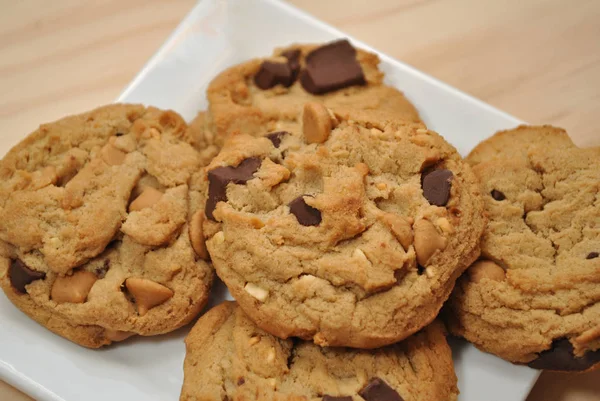 Galletas Chocolate Una Placa —  Fotos de Stock