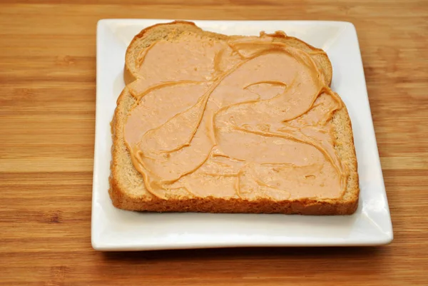 Peanutbutter Spread Wheat Bread — Stock Photo, Image